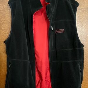 Polo by Ralph Lauren Black and Red Fleece Vest